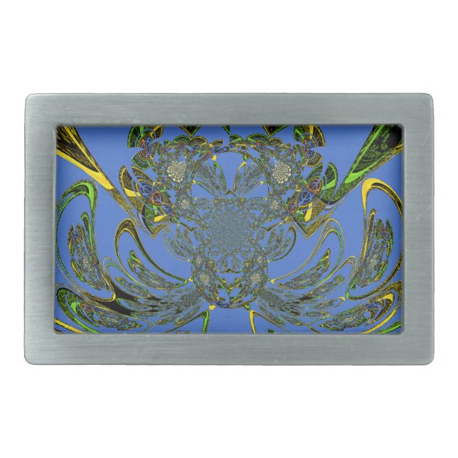 Feather Fish Rectangular Belt Buckle (Front)