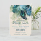 Feather Floral Bridal Shower Invitation (Standing Front)