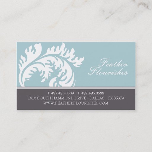 Customizable Feather Flourish Business Cards