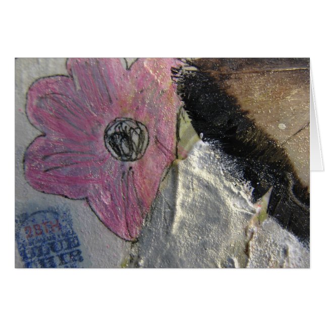 Feather Flower Collage Cards (Front Horizontal)