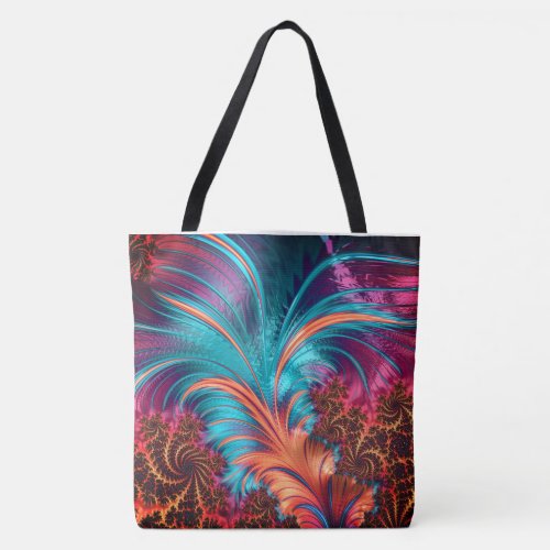 Feather Fractal Abstract Tote Bag