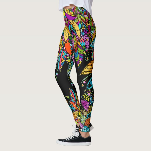 Feather Fun Pop Fashion Leggings (Left)
