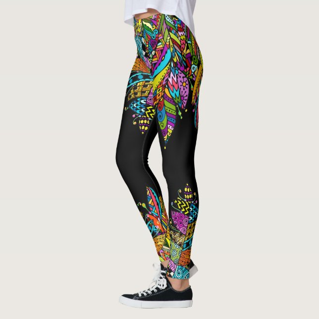 Feather Fun Pop Fashion Leggings (Left)