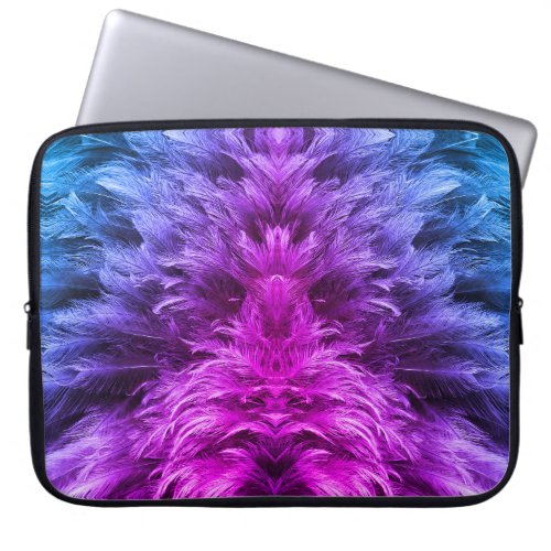 Feather fur fluff purple blue pink laptop sleeve