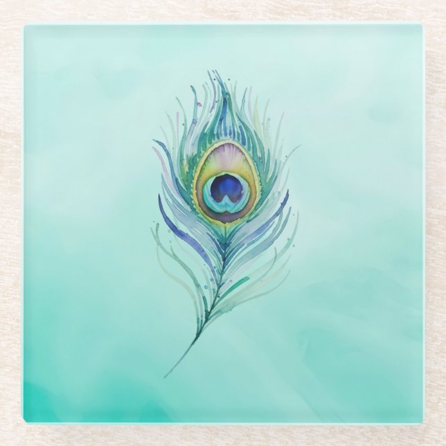 Feather Glass Coaster (Front)