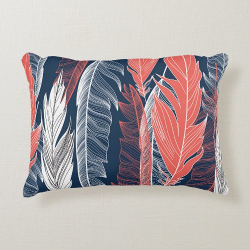 Feather Graphics Beautiful Seamless Pattern Accent Pillow