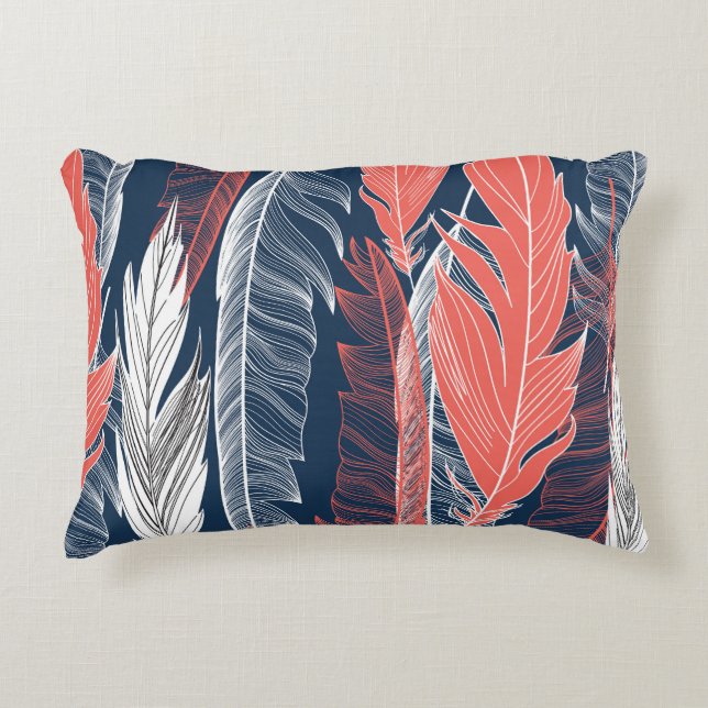 Feather Graphics, Beautiful Seamless Pattern. Accent Pillow (Front)