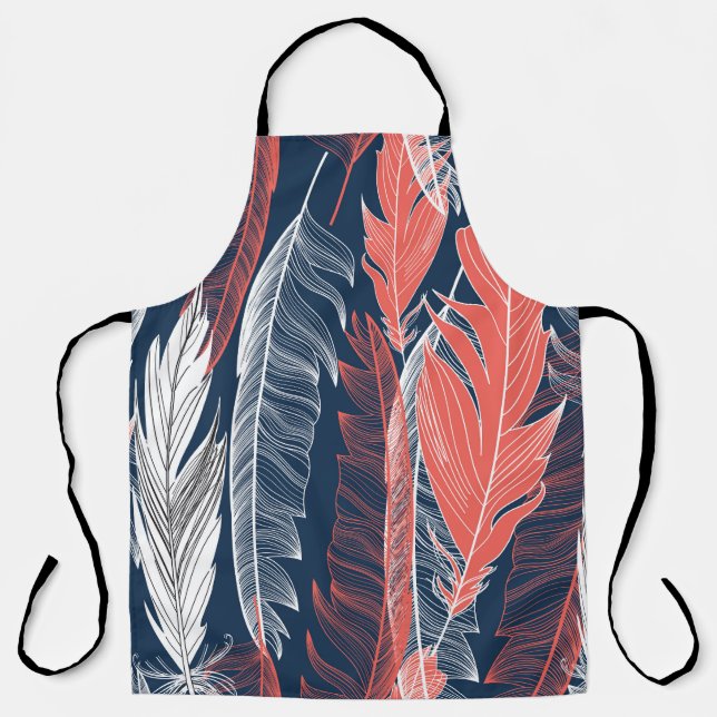 Feather Graphics, Beautiful Seamless Pattern. Apron (Front)