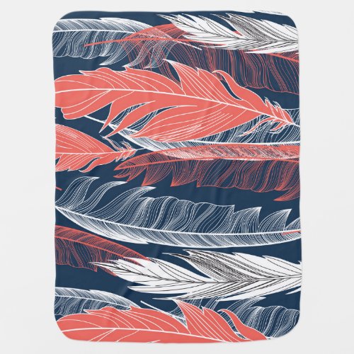 Feather Graphics Beautiful Seamless Pattern Baby Blanket
