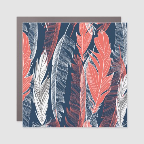 Feather Graphics Beautiful Seamless Pattern Car Magnet
