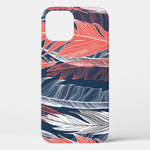 Feather Graphics Beautiful Seamless Pattern iPhone 12 Case