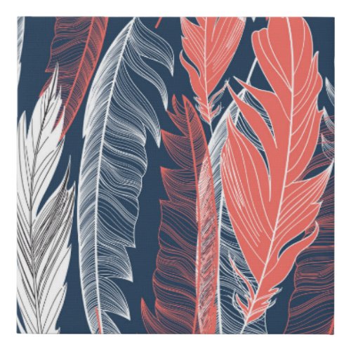 Feather Graphics Beautiful Seamless Pattern Faux Canvas Print