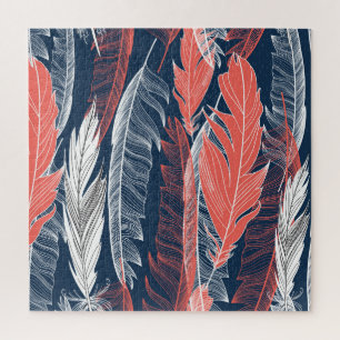 Feather Graphics, Beautiful Seamless Pattern. Jigsaw Puzzle