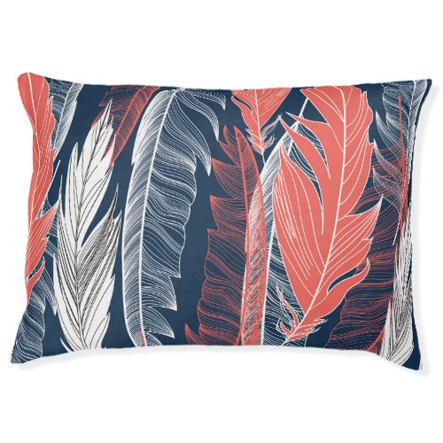 Feather Graphics Beautiful Seamless Pattern Pet Bed