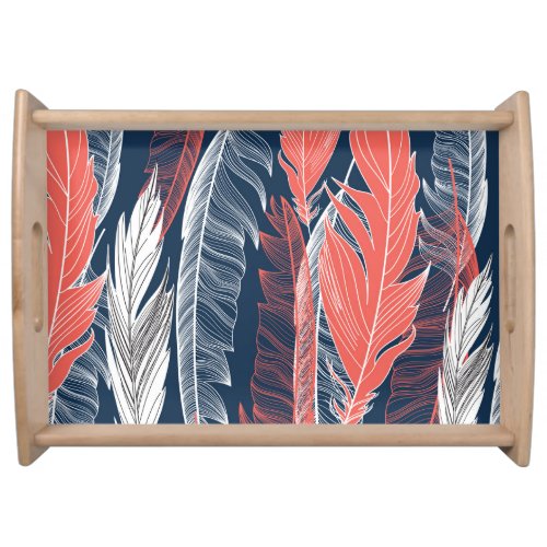 Feather Graphics Beautiful Seamless Pattern Serving Tray