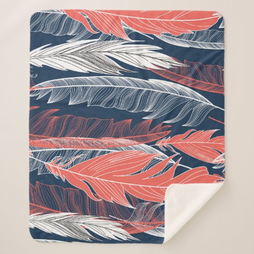 Feather Graphics Beautiful Seamless Pattern Sherpa Blanket