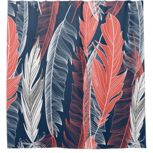 Feather Graphics Beautiful Seamless Pattern Shower Curtain