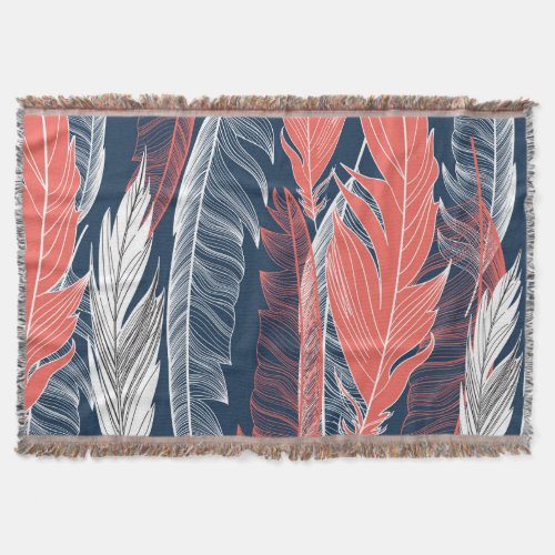 Feather Graphics Beautiful Seamless Pattern Throw Blanket