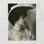 Feather Hat and Lace Choker Postcard