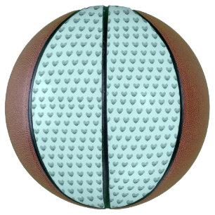 Feather heart in soft green basketball