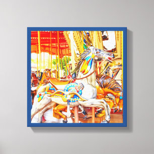 Feather Horse Carousel merry-go-round Canvas Print