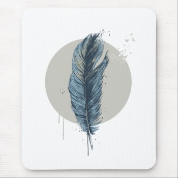 Feather In A Circle Mousepad by bsolti at Zazzle