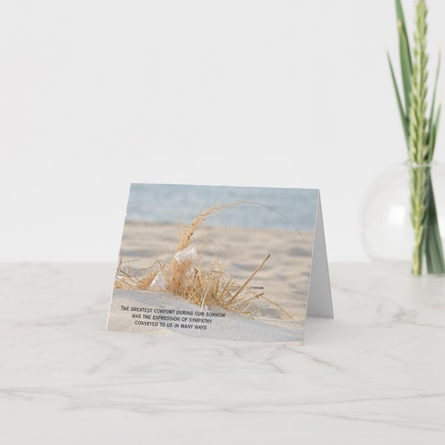Feather In Beach Grass Sympathy Thank You (Front)