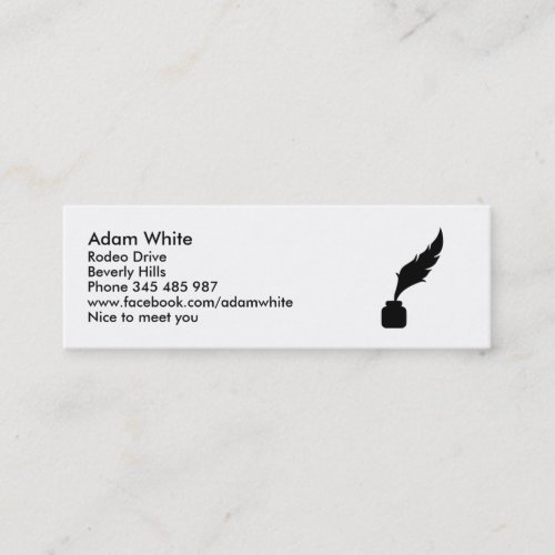 Feather ink writer business card template