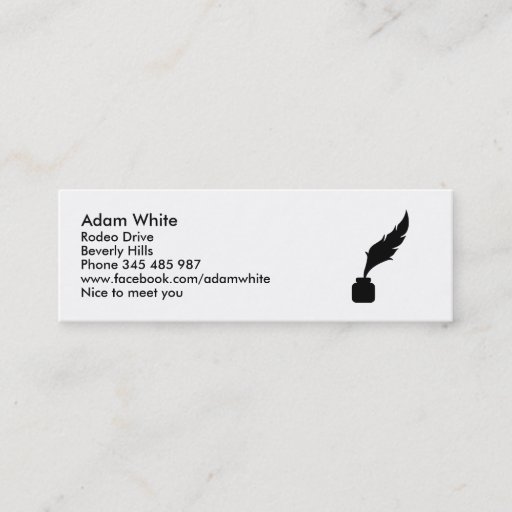 Customizable Feather ink writer business card template