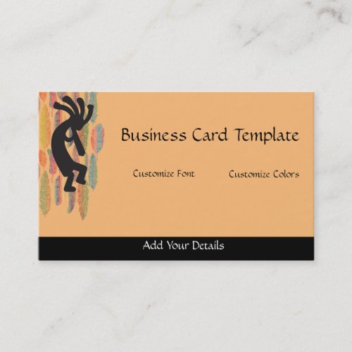 Feather Kokopelli Logo Business Card