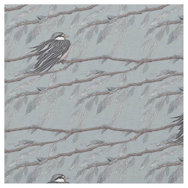 Feather Leaves 2 Fabric (Close Up)