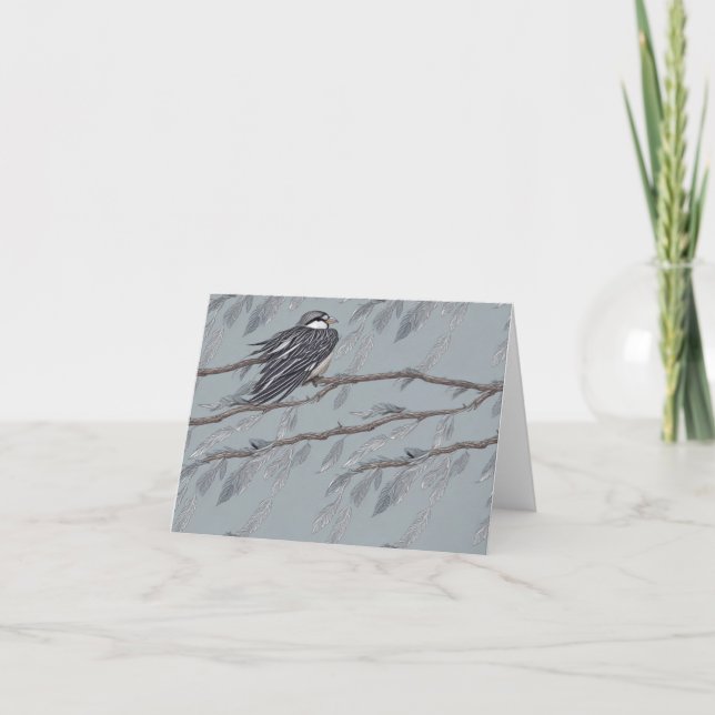 Feather Leaves Letterpress Thank You Card (Front)