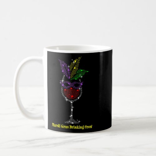 Feather Mardi Gras Red Wine Glass Drinking Crew Pa Coffee Mug