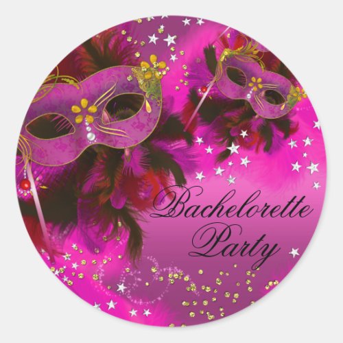 Feather Mask Masquerade Bachelorette Party Sticker