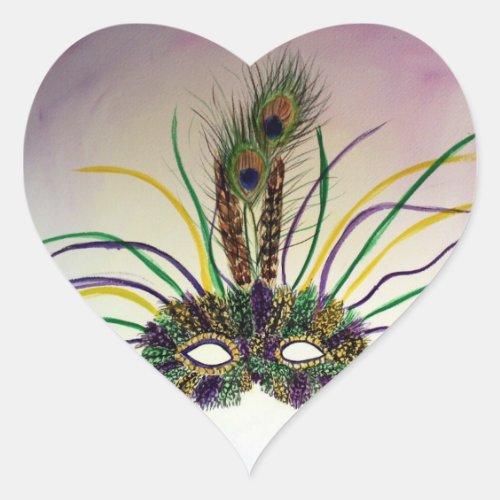 Feather Masquerade Mask Custom Heart Seal Stickers
