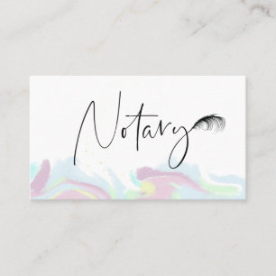 *~* Feather NOTARY Stamp PHOTO Pen Signing Agent Business Card