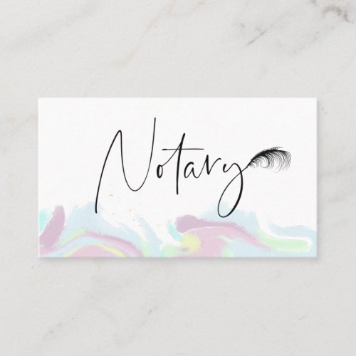  Feather NOTARY Stamp PHOTO Pen Signing Agent  Business Card