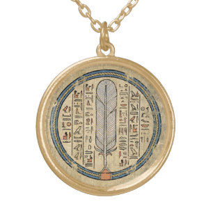 Feather of Maat Ancient Egyptian Gold Plated Necklace