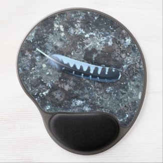 Feather on a Rock Gel Mousepad
