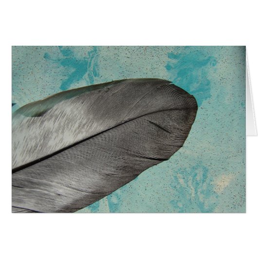 Feather on Abstract Painting Cards (Front Horizontal)