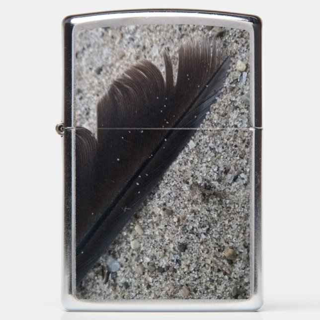 Feather On The Beach Zippo Lighter (Front)