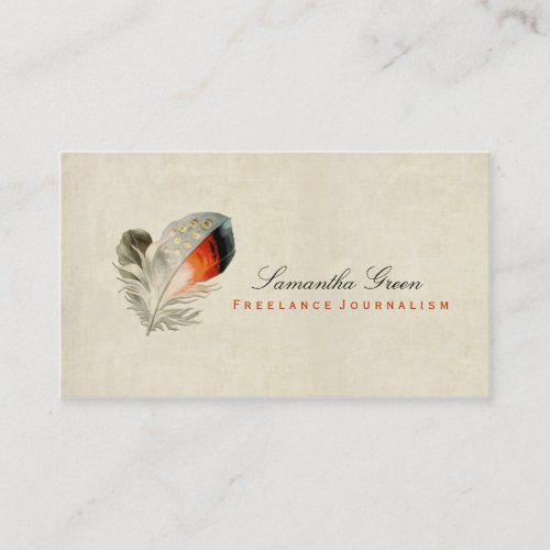 Feather Orange Distressed Vintage Business Card