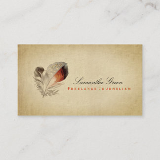 Feather Orange Distressed Vintage personal card