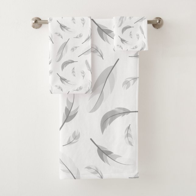 Feather pattern bath towel set (Insitu)