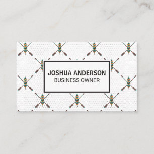 Feather Pattern   Boho Stylish Business Card