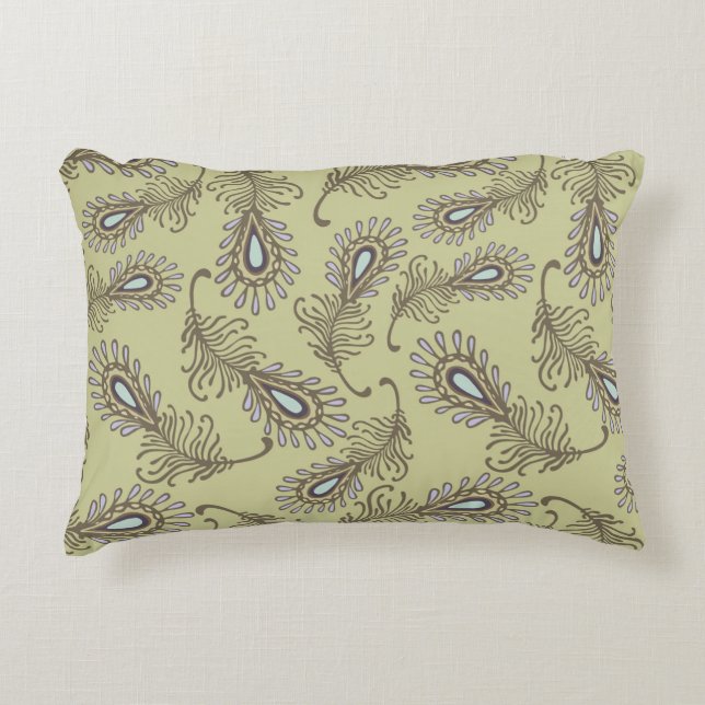 Feather Pattern Decorative Pillow (Front)
