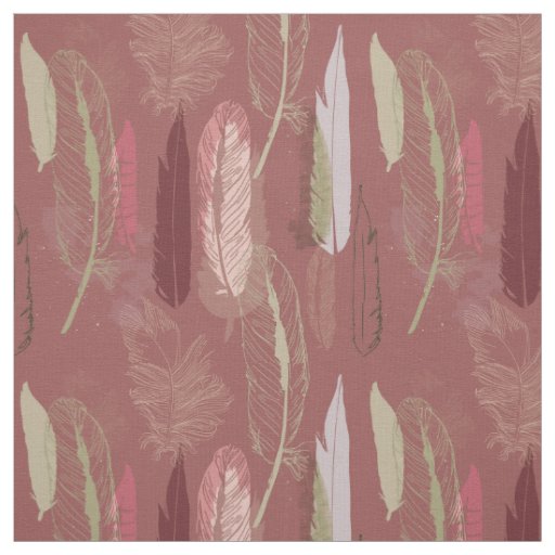 Feather Pattern in Marsala Wine Fabric