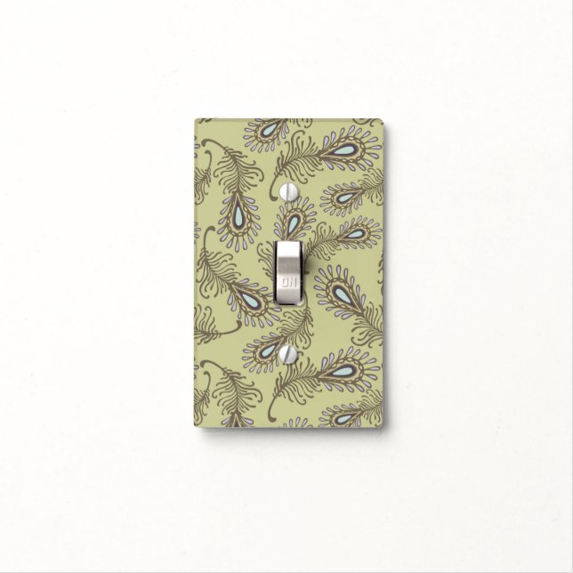 Feather Pattern Light Switch Cover (In Situ)