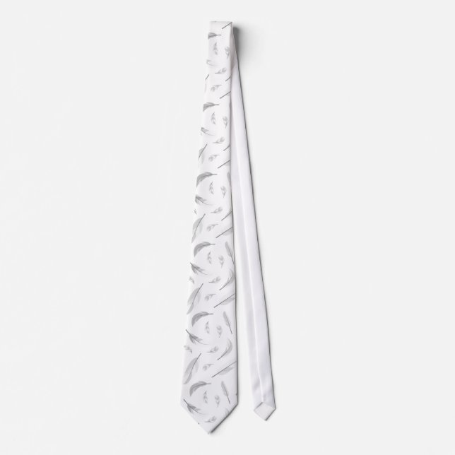 Feather pattern neck tie (Front)