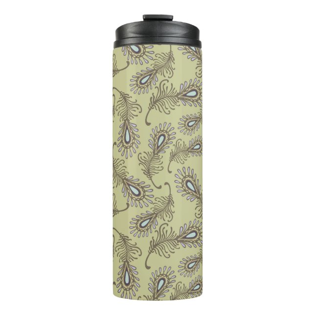 Feather Pattern Thermal Tumbler (Front)